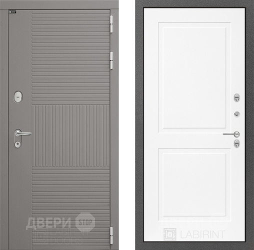 Входная металлическая Дверь Лабиринт (LABIRINT) Формо 11 Белый софт в Жуковский