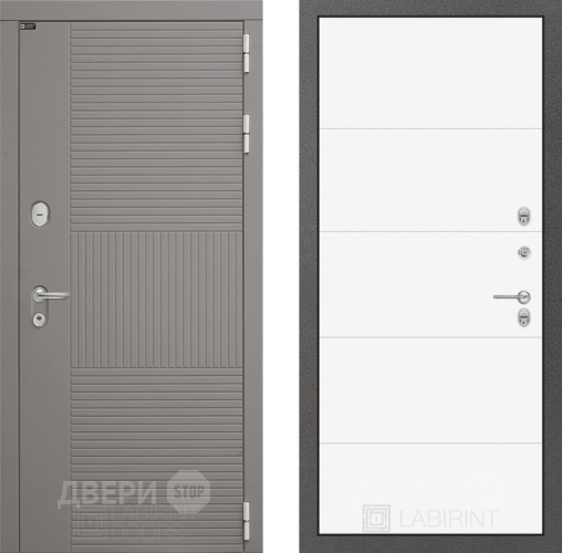 Входная металлическая Дверь Лабиринт (LABIRINT) Формо 13 Белый софт в Жуковский