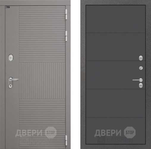 Входная металлическая Дверь Лабиринт (LABIRINT) Формо 13 Графит софт в Жуковский