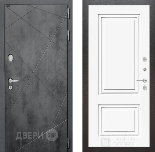 Входная металлическая Дверь Лабиринт (LABIRINT) Лофт 26 Белый (RAL-9003) в Жуковский