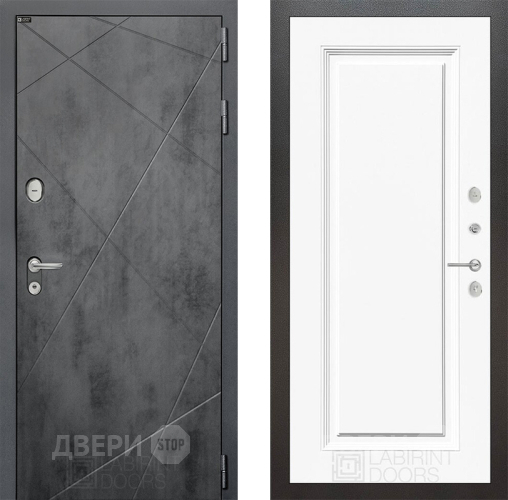 Входная металлическая Дверь Лабиринт (LABIRINT) Лофт 27 Белый (RAL-9003) в Жуковский