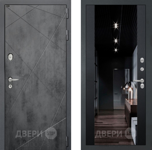 Входная металлическая Дверь Лабиринт (LABIRINT) Лофт Зеркало Максимум с тонировкой Черный кварц в Жуковский