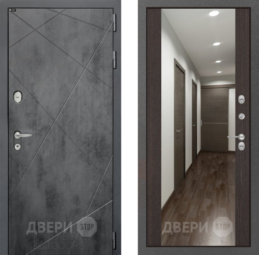 Входная металлическая Дверь Лабиринт (LABIRINT) Лофт Зеркало Максимум Венге в Жуковский