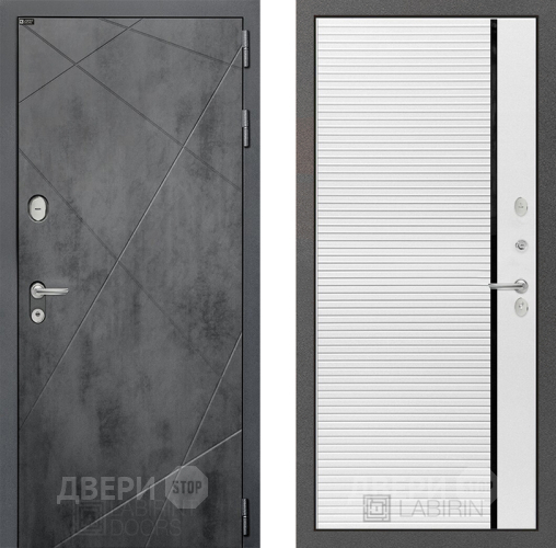 Входная металлическая Дверь Лабиринт (LABIRINT) Лофт 22 Белый софт в Жуковский
