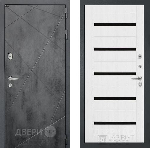 Входная металлическая Дверь Лабиринт (LABIRINT) Лофт 01 Белое дерево в Жуковский