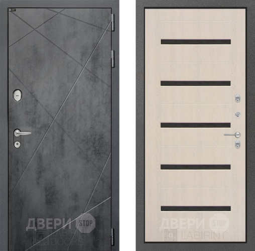 Входная металлическая Дверь Лабиринт (LABIRINT) Лофт 01 Беленый дуб в Жуковский