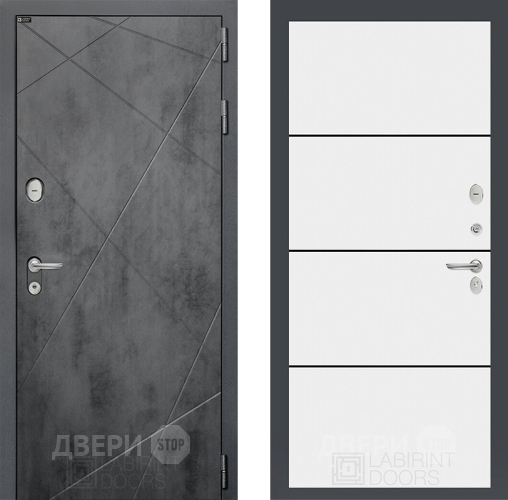 Входная металлическая Дверь Лабиринт (LABIRINT) Лофт 25 Белый софт в Жуковский
