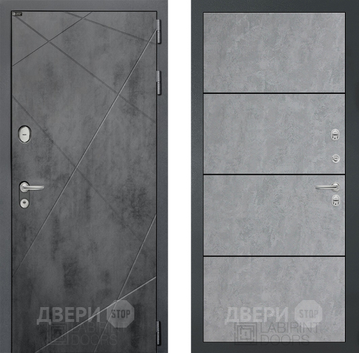 Входная металлическая Дверь Лабиринт (LABIRINT) Лофт 25 Бетон светлый в Жуковский
