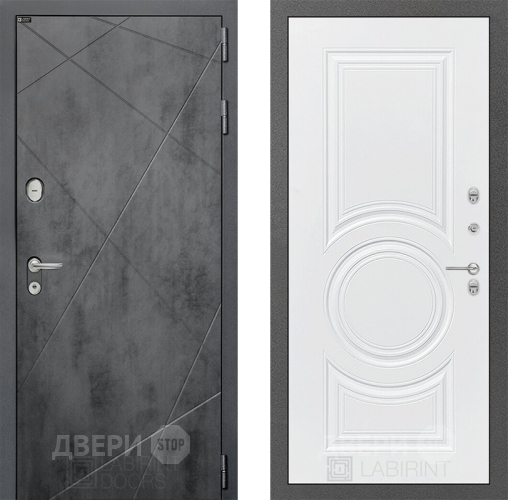 Входная металлическая Дверь Лабиринт (LABIRINT) Лофт 23 Белый софт в Жуковский