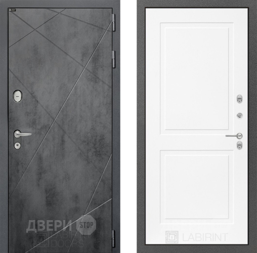 Входная металлическая Дверь Лабиринт (LABIRINT) Лофт 11 Белый софт в Жуковский