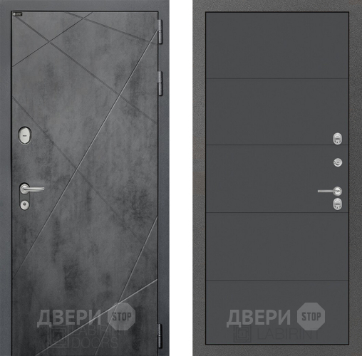 Входная металлическая Дверь Лабиринт (LABIRINT) Лофт 13 Графит софт в Жуковский