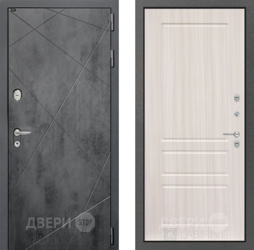 Входная металлическая Дверь Лабиринт (LABIRINT) Лофт 03 Сандал белый в Жуковский