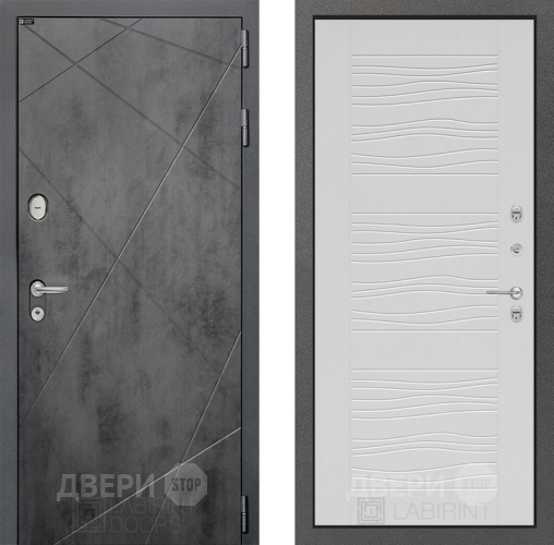 Входная металлическая Дверь Лабиринт (LABIRINT) Лофт 06 Белое дерево в Жуковский