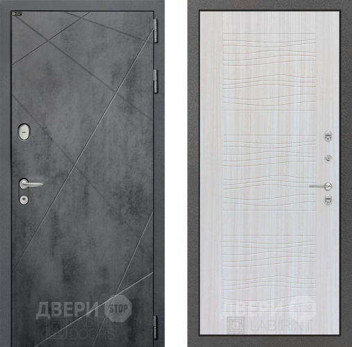 Входная металлическая Дверь Лабиринт (LABIRINT) Лофт 06 Сандал белый в Жуковский