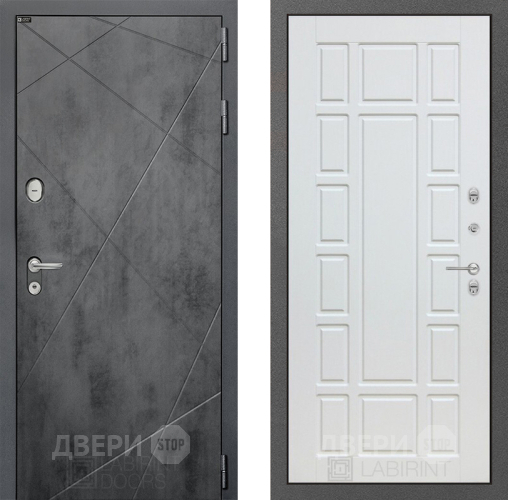 Входная металлическая Дверь Лабиринт (LABIRINT) Лофт 12 Белое дерево в Жуковский