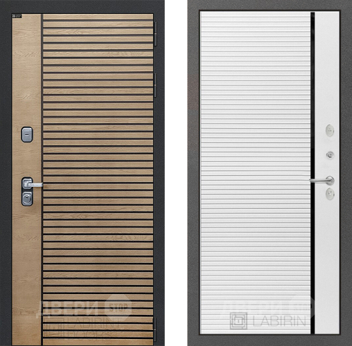 Входная металлическая Дверь Лабиринт (LABIRINT) Ritm 22 Белый софт в Жуковский