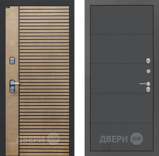 Входная металлическая Дверь Лабиринт (LABIRINT) Ritm 13 Графит софт в Жуковский