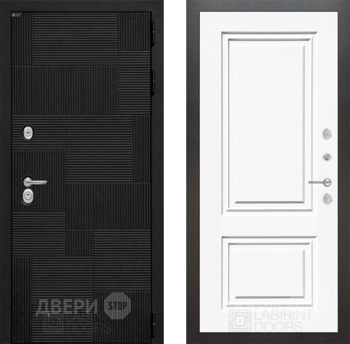Входная металлическая Дверь Лабиринт (LABIRINT) Pazl 26 Белый (RAL-9003) в Жуковский