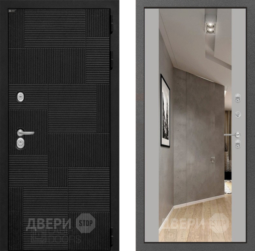 Входная металлическая Дверь Лабиринт (LABIRINT) Pazl Зеркало Максимум Грей софт в Жуковский