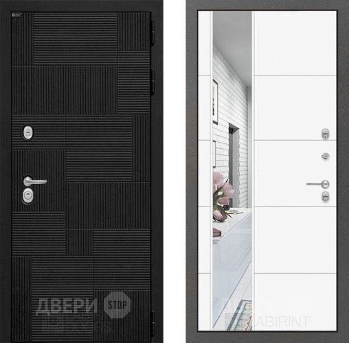 Дверь Лабиринт (LABIRINT) Pazl Зеркало 19 Белый софт в Жуковский