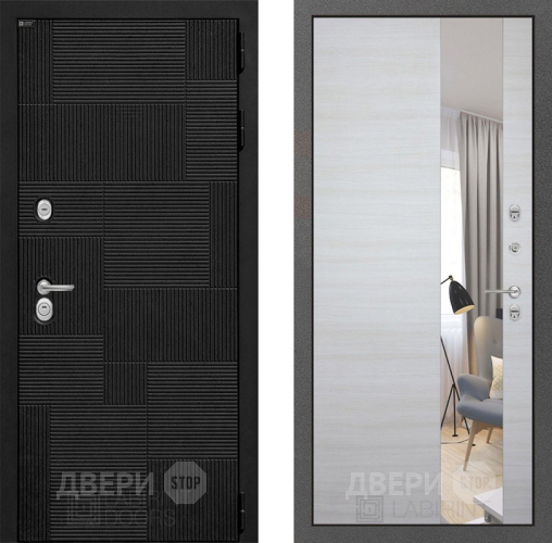 Входная металлическая Дверь Лабиринт (LABIRINT) Pazl Зеркало Акация светлая в Жуковский