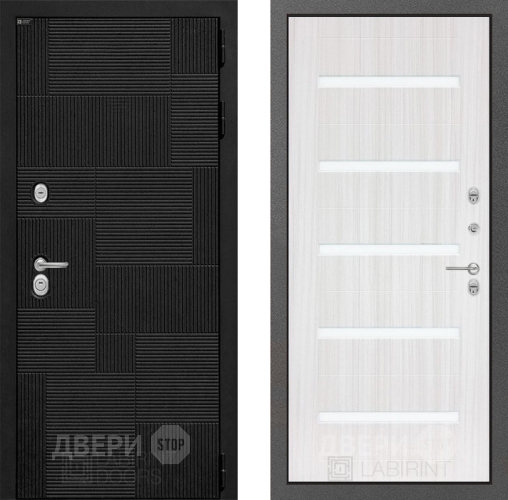 Входная металлическая Дверь Лабиринт (LABIRINT) Pazl 01 Сандал белый в Жуковский