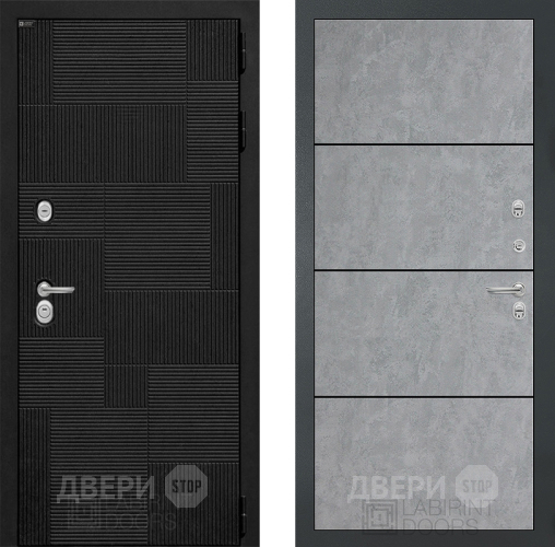Входная металлическая Дверь Лабиринт (LABIRINT) Pazl 25 Бетон светлый в Жуковский