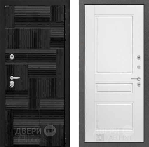 Входная металлическая Дверь Лабиринт (LABIRINT) Pazl 03 Белый софт в Жуковский