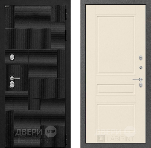 Входная металлическая Дверь Лабиринт (LABIRINT) Pazl 03 Крем софт в Жуковский