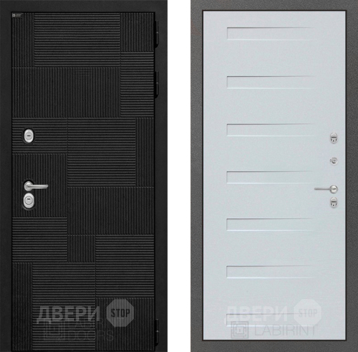 Входная металлическая Дверь Лабиринт (LABIRINT) Pazl 14 Дуб кантри белый горизонтальный в Жуковский