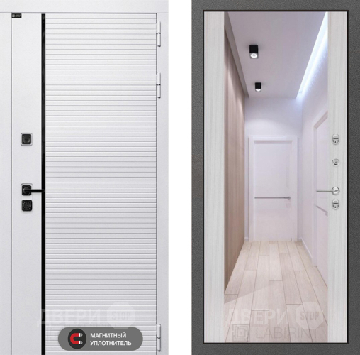 Дверь Лабиринт (LABIRINT) Royal Зеркало Максимум Сандал белый в Жуковский