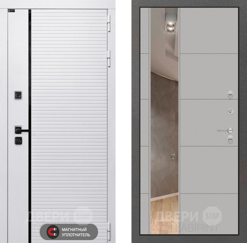 Дверь Лабиринт (LABIRINT) Royal Зеркало 19 Грей софт в Жуковский