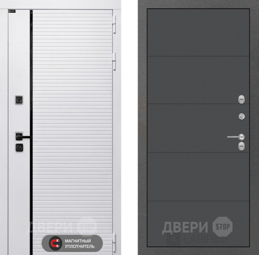 Входная металлическая Дверь Лабиринт (LABIRINT) Royal 13 Графит софт в Жуковский