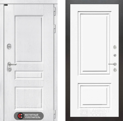 Входная металлическая Дверь Лабиринт (LABIRINT) Versal 26 Белый (RAL-9003) в Жуковский