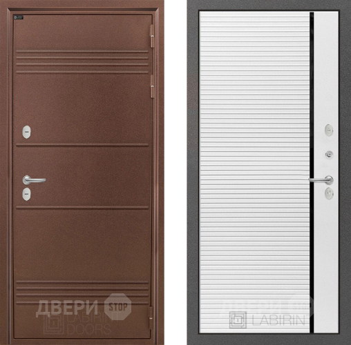 Входная металлическая Дверь Лабиринт (LABIRINT) Термо Лайт 22 Белый софт в Жуковский