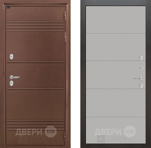 Входная металлическая Дверь Лабиринт (LABIRINT) Термо Лайт 13 Грей софт в Жуковский