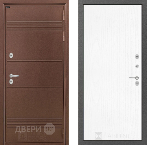 Входная металлическая Дверь Лабиринт (LABIRINT) Термо Лайт 07 Белое дерево в Жуковский