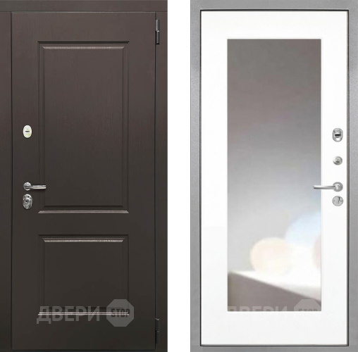 Входная металлическая Дверь Интекрон (INTECRON) Кампо ФЛЗ-120-М Зеркало Белый матовый в Жуковский