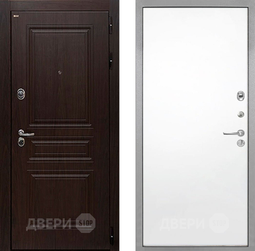 Входная металлическая Дверь Интекрон (INTECRON) Брайтон Тиковое Дерево Гладкая Силк Сноу в Жуковский