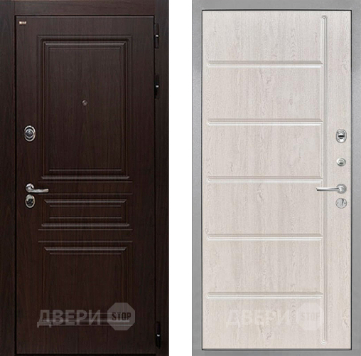 Входная металлическая Дверь Интекрон (INTECRON) Брайтон Тиковое Дерево ФЛ-102 Сосна белая в Жуковский
