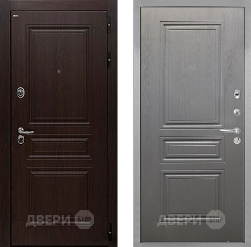 Входная металлическая Дверь Интекрон (INTECRON) Брайтон Тиковое Дерево ФЛ-243 Графит вуд дуб в Жуковский