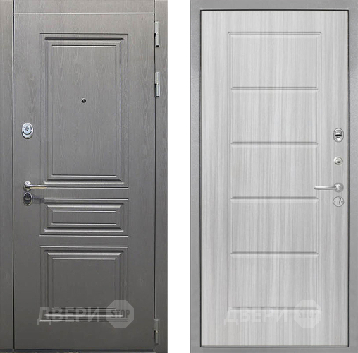 Входная металлическая Дверь Интекрон (INTECRON) Брайтон Графит ФЛ-39 Сандал белый в Жуковский