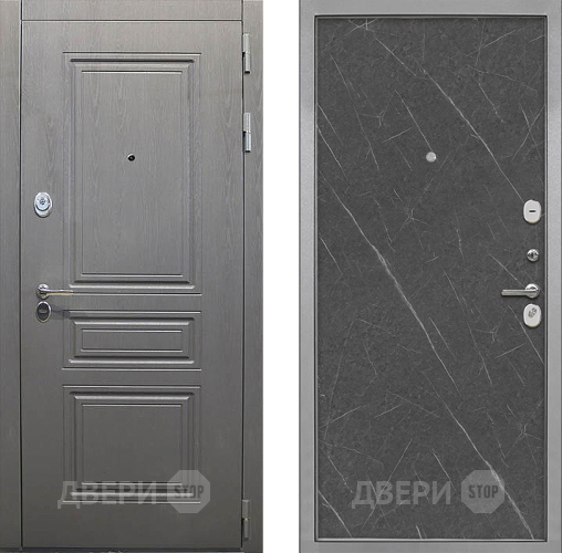 Входная металлическая Дверь Интекрон (INTECRON) Брайтон Графит Гладкая Гранит лава оникс в Жуковский