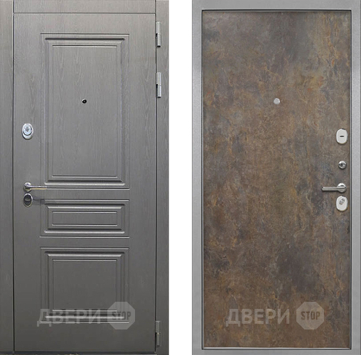 Входная металлическая Дверь Интекрон (INTECRON) Брайтон Графит Гладкая Гранж в Жуковский