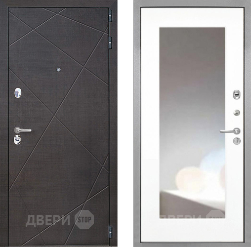 Входная металлическая Дверь Интекрон (INTECRON) Сенатор Лучи ФЛЗ-120-М Зеркало Белый матовый в Жуковский