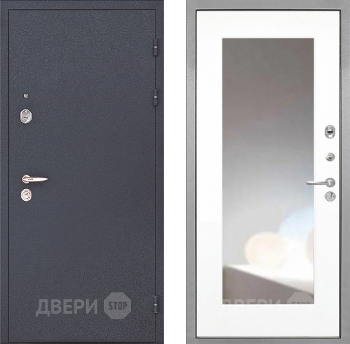 Входная металлическая Дверь Интекрон (INTECRON) Колизей ФЛЗ-120-М Зеркало Белый матовый в Жуковский