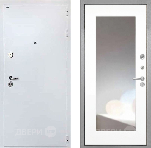 Дверь Интекрон (INTECRON) Колизей White ФЛЗ-120-М Зеркало Белый матовый в Жуковский
