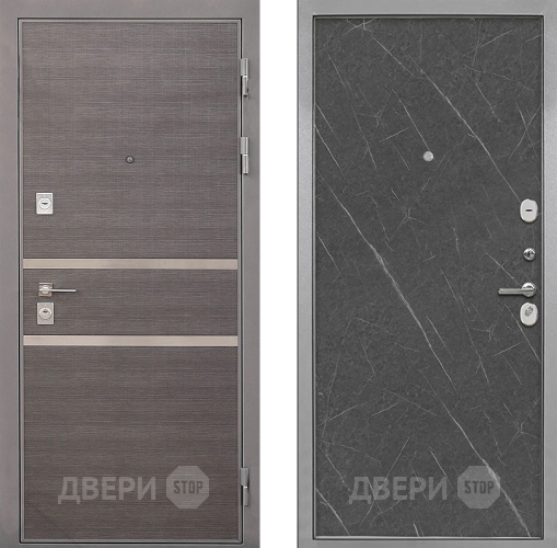 Входная металлическая Дверь Интекрон (INTECRON) Неаполь Гладкая Гранит лава оникс в Жуковский