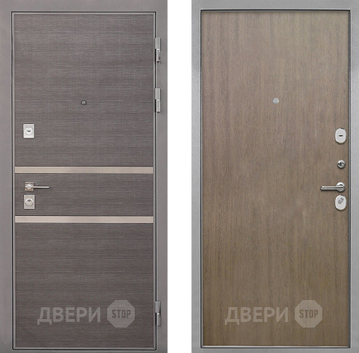 Входная металлическая Дверь Интекрон (INTECRON) Неаполь Гладкая шпон Венге коричневый в Жуковский