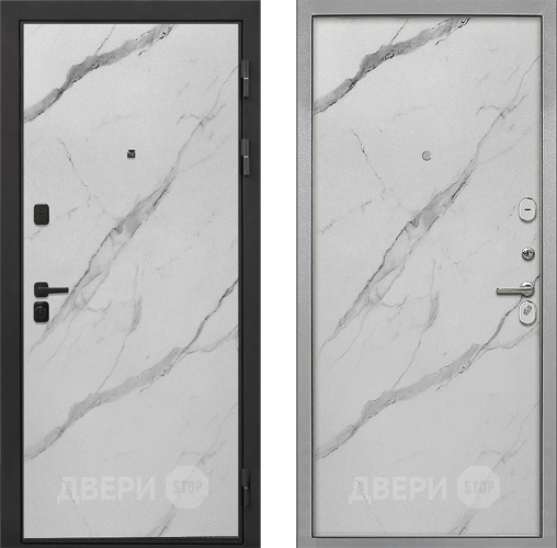 Входная металлическая Дверь Интекрон (INTECRON) Профит Black Мрамор Арктик Гладкая Мрамор натуральный арктик в Жуковский